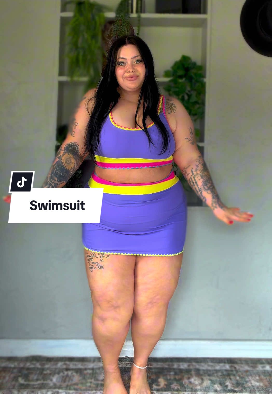 TikTok post by an influencer for Popvil. Caption reads: @popvilshop @popvil #plussizefashion [...].