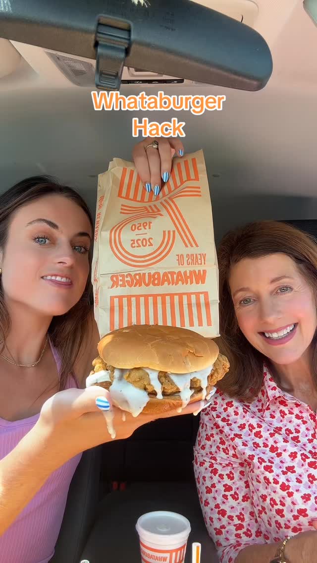 Instagram post by @sarahmargareteats for Whataburger. Caption reads: Another Day, Another Whataburger Hack....