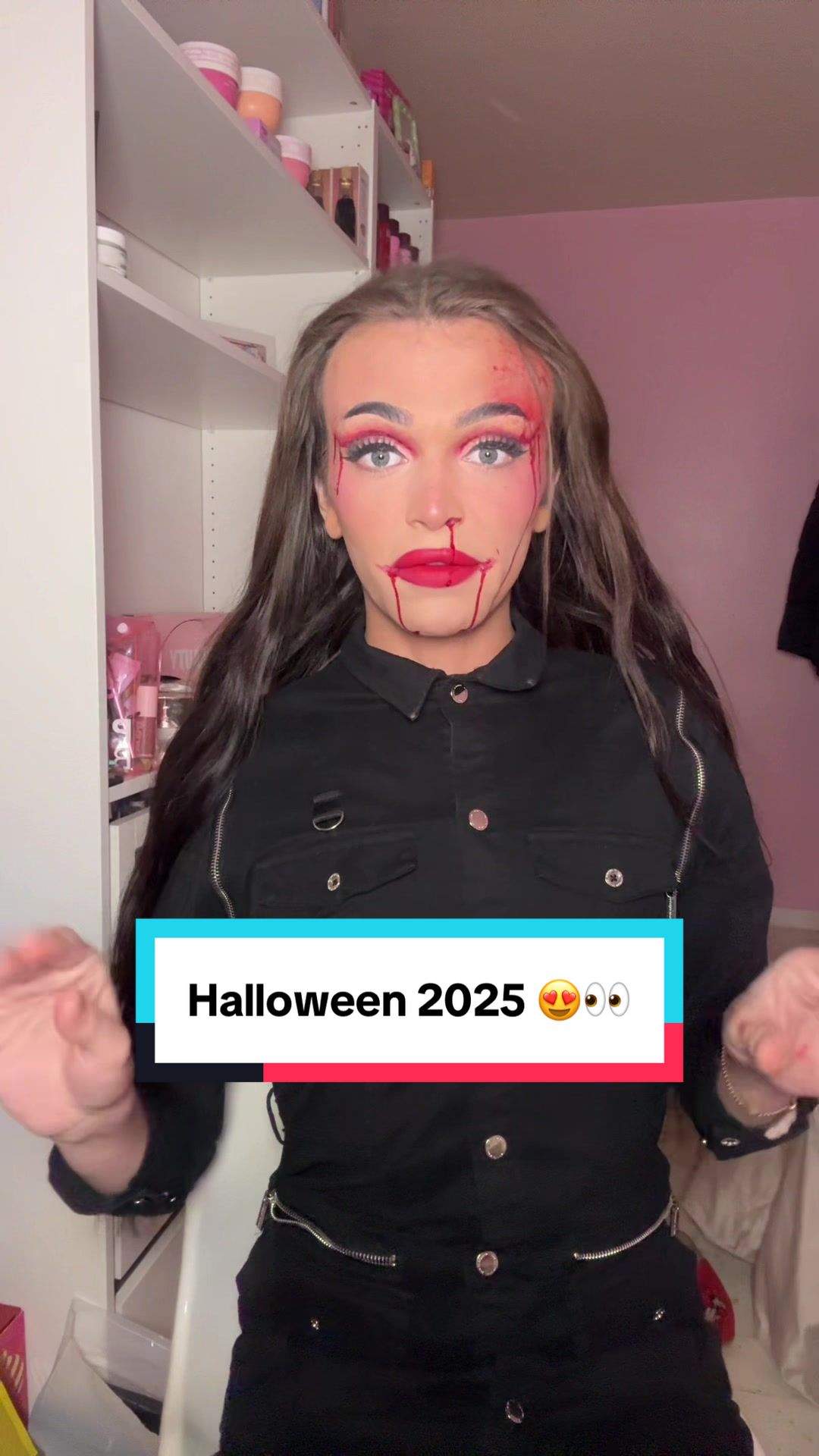 TikTok post by @psmakeup21 for HNB Cosmetics. Caption reads: Happy Halloween my loves ❤️ 10k away from 100k....