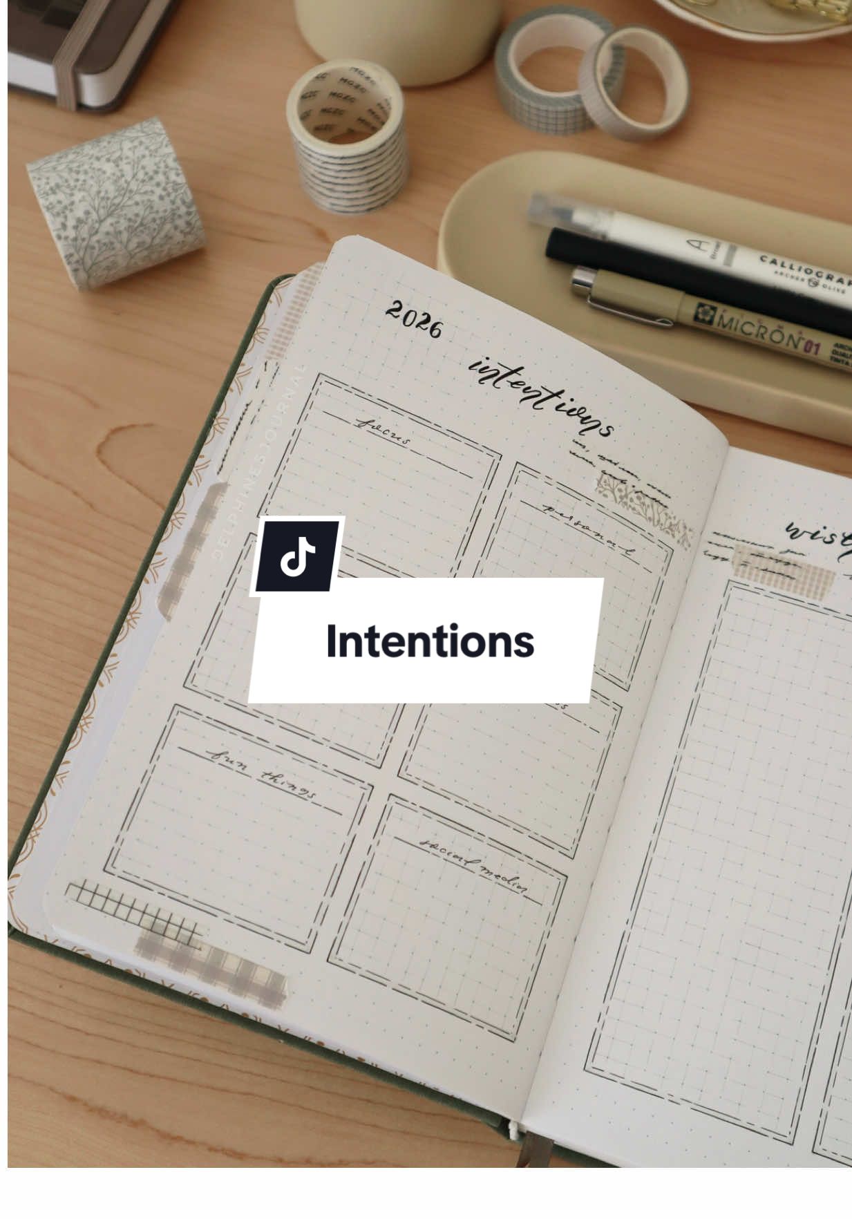 TikTok post by @delphinesjournal for Paperwrld. Caption reads: At this point, I’ve been setting yearly intentions....