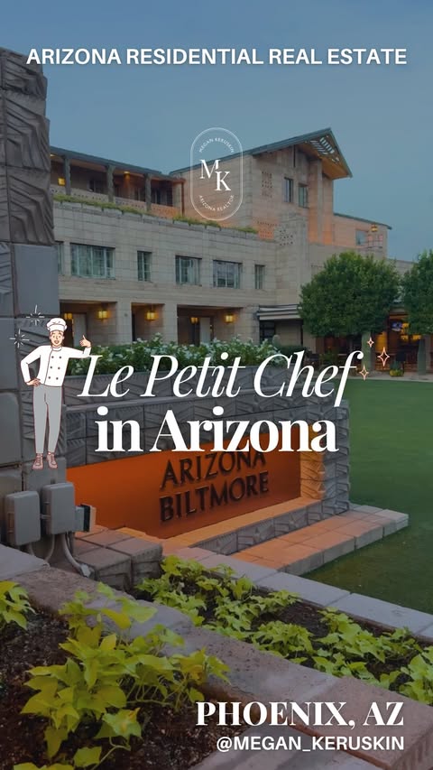 Instagram post by @megan_keruskin for Le Petit Chef. Caption reads: Le Petit Chef in Arizona⬇️⬇️ 📍Arizona Biltmore....