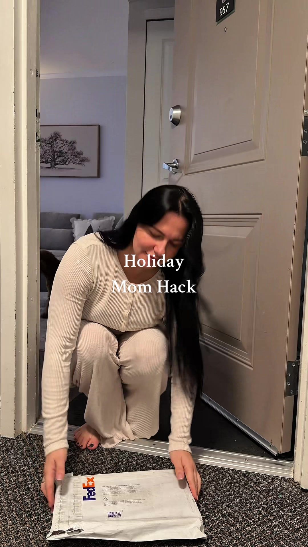 TikTok post by @iramotherhood2under2 for Momcozy. Caption reads: One small moment of calm in the middle of the....