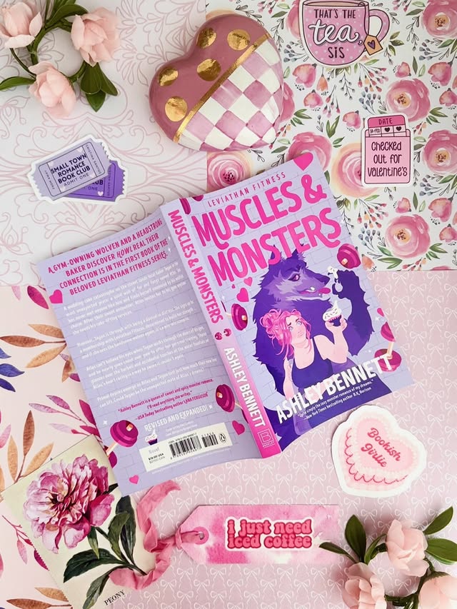 Instagram post by @temmathomas for Berkley Publishing Group. Caption reads: 🧁 Muscles & Monsters by @ashleybennettauthor ~....