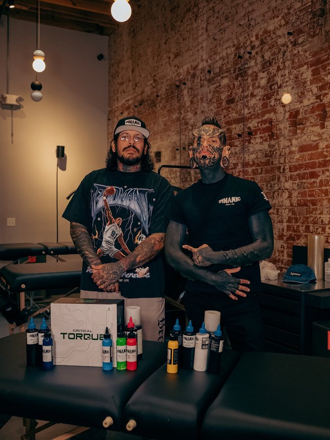 Instagram post by @kel.tattoos for Dynamic Color. Caption reads: Now officially part of the Dynamic Ink family. Big....