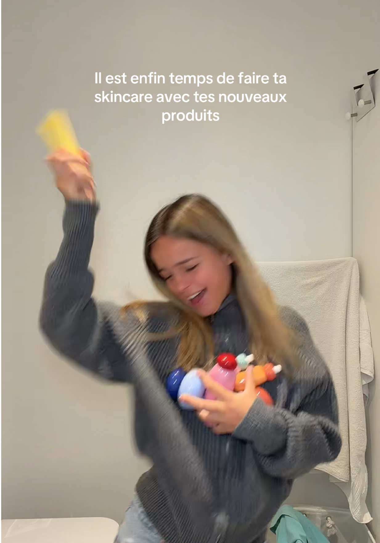 TikTok post by @manoncostaa for Nice Work Paris. Caption reads: [...] @HELLO GLOWERY @SEPHORA 🌈🍒💚🩵💛....