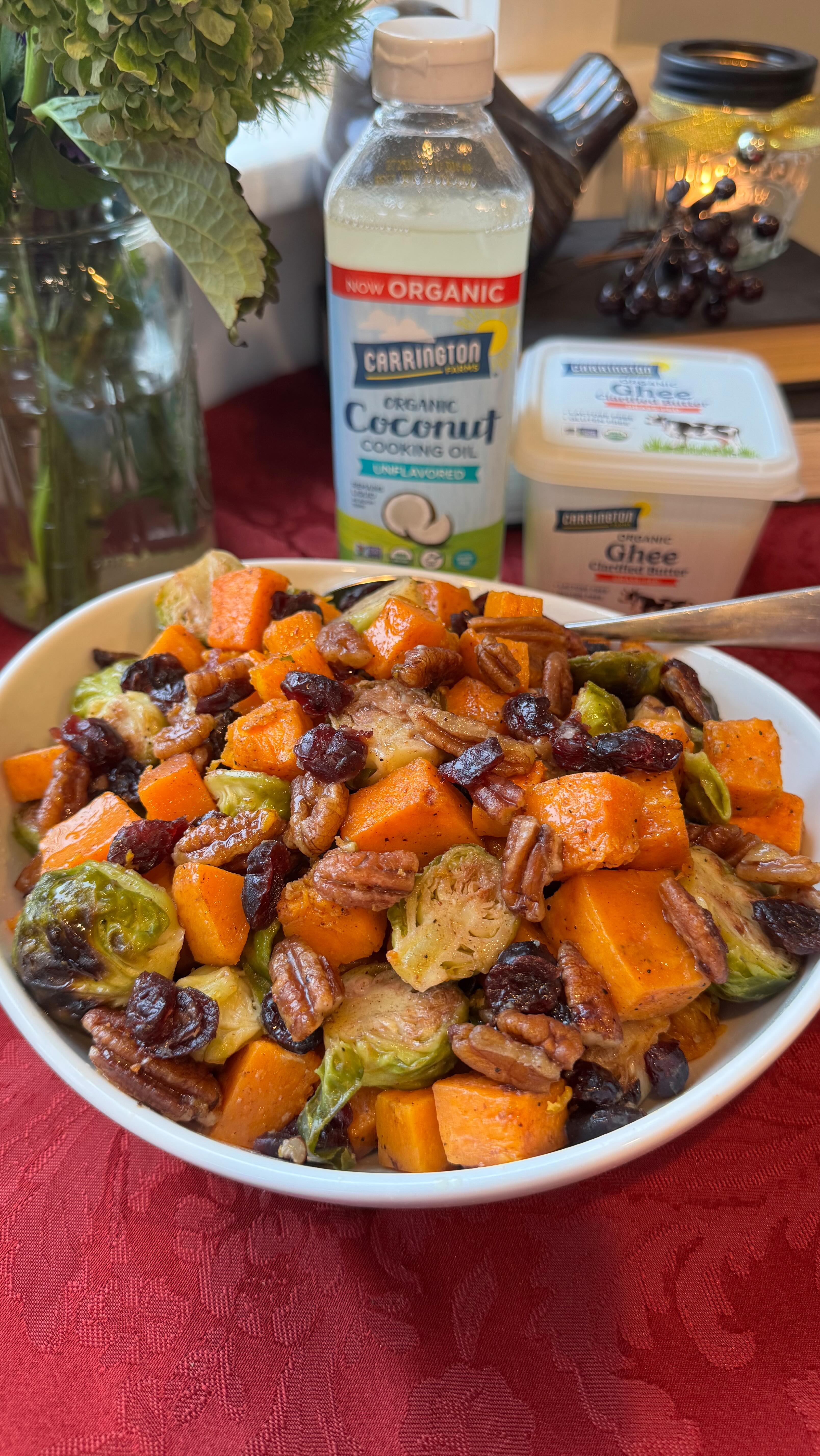 Instagram post by @meals.withmaria for Carrington Farms. Caption reads: You asked, I answered! My viral Butternut Squash....