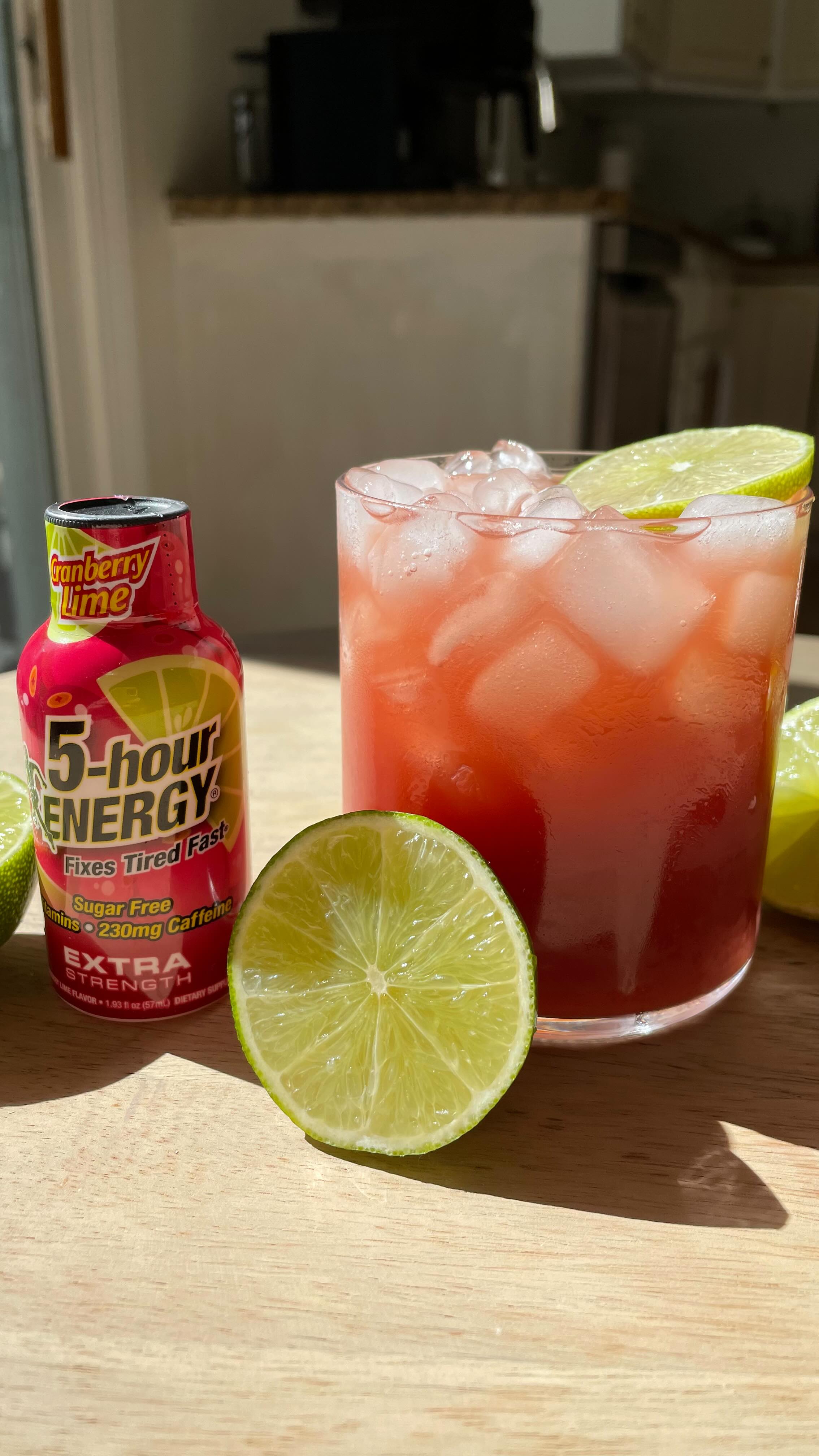 Instagram post by @mocktailgirlie for 5-hour ENERGY. Caption reads: Let’s make a Cranberry Lime Refresher!

I’ve....