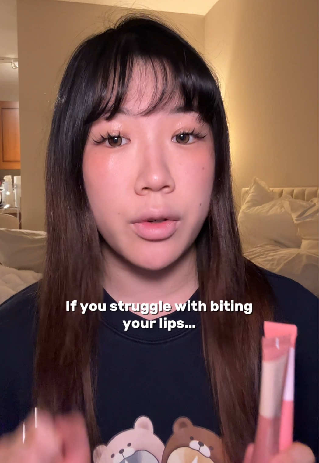 TikTok post by @dingusclown for Knemo Beauty. Caption reads: lip serums are too good 🙂‍↕️@KNEMO™ #knemo....