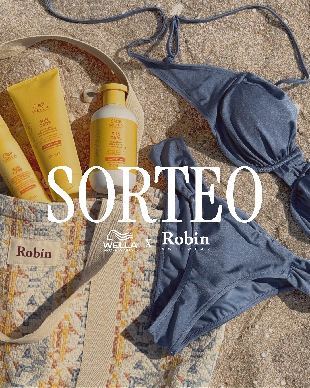 Instagram post by @robincollection for Wella Professionals Chile. Caption reads: ¡SORTEO CERRADO!
El verano pide sol, mar… y un....