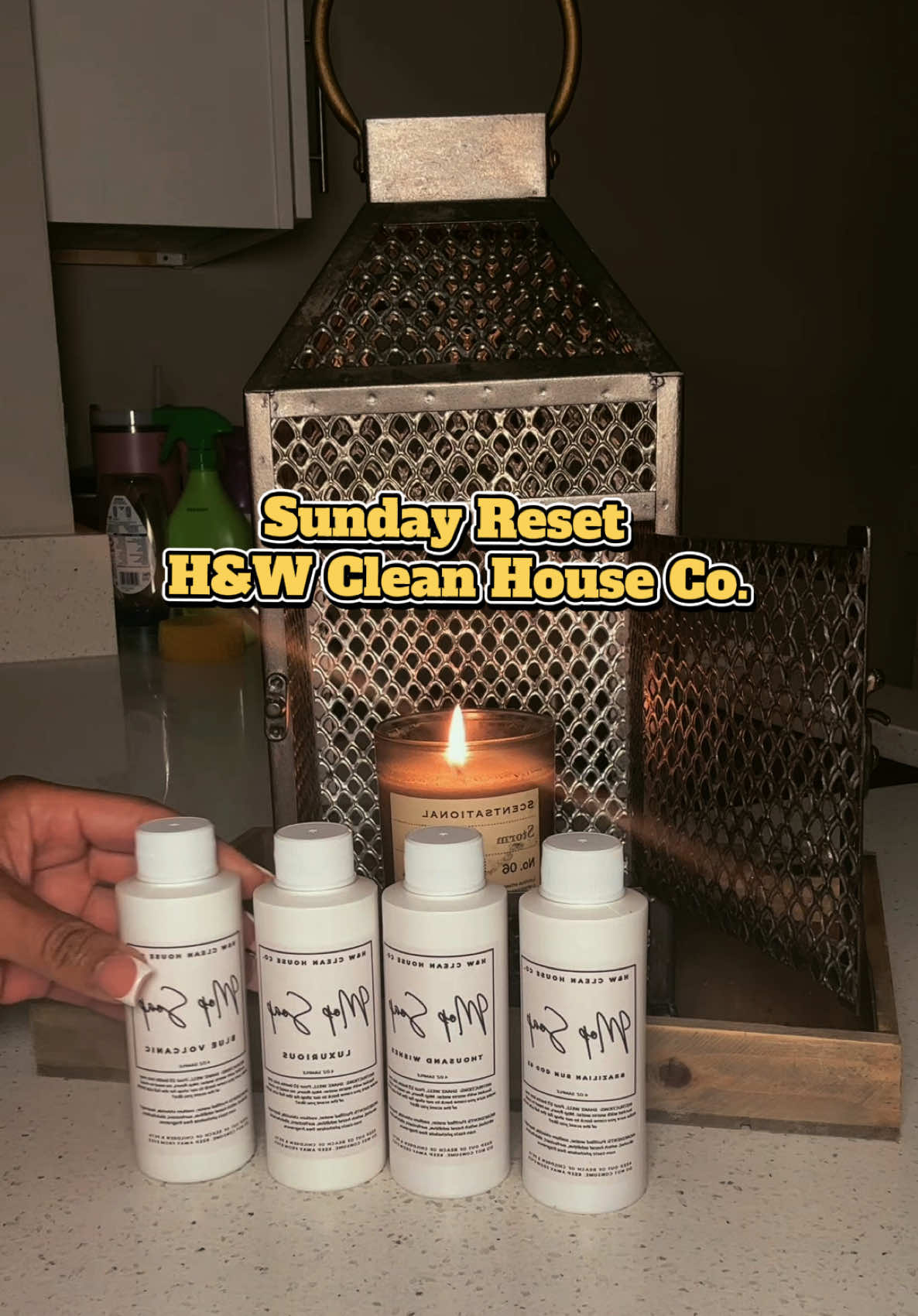 TikTok post by @kiitaaboo for H&W Bath Haus. Caption reads: [...] a sample 4 pack of mop soap from @H&W Bath....
