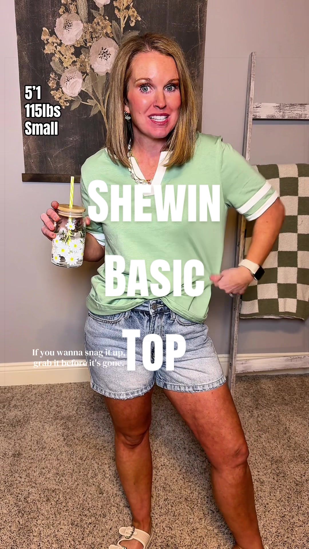 TikTok post by an influencer for Shewin Official US. Caption reads: Perfect spring & summer top! @shewin_official_us.
