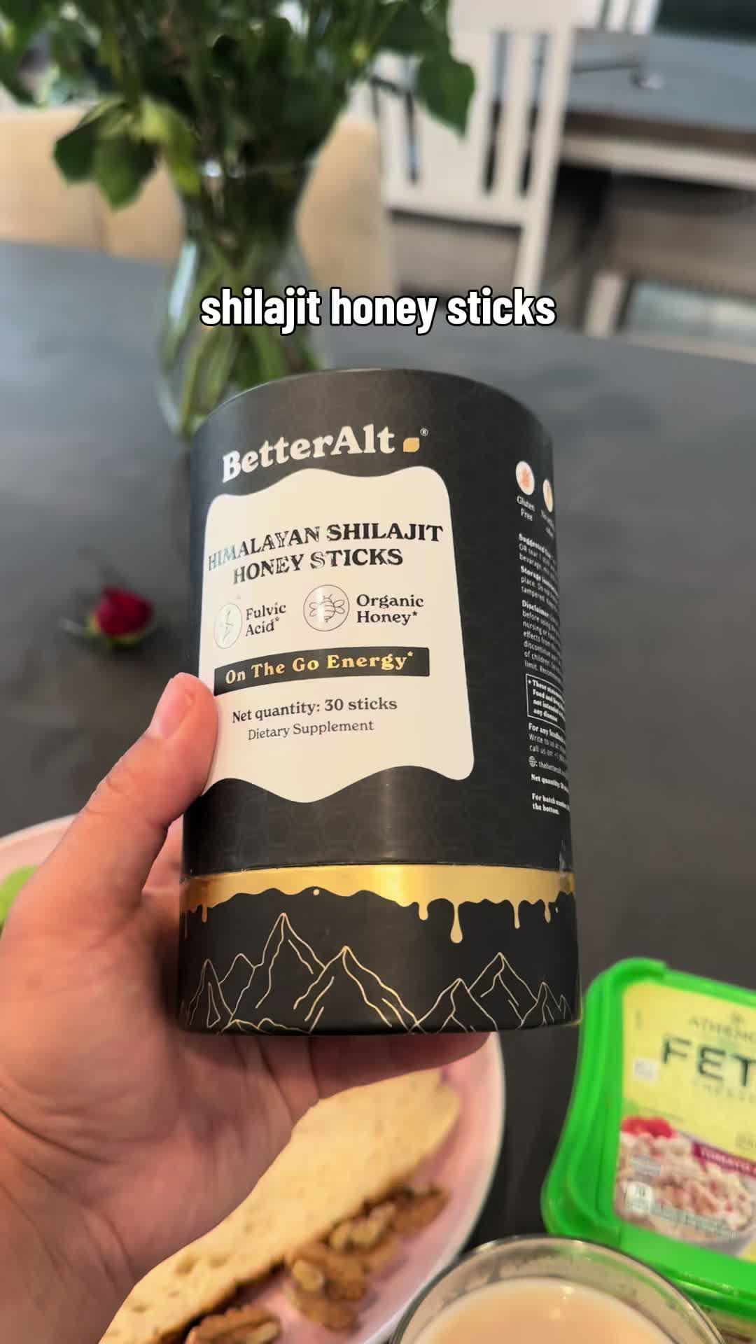 TikTok post by @mona_creates for Better Alt. Caption reads: [...] #shilajit #breakfast #betteralt #tea @Better....