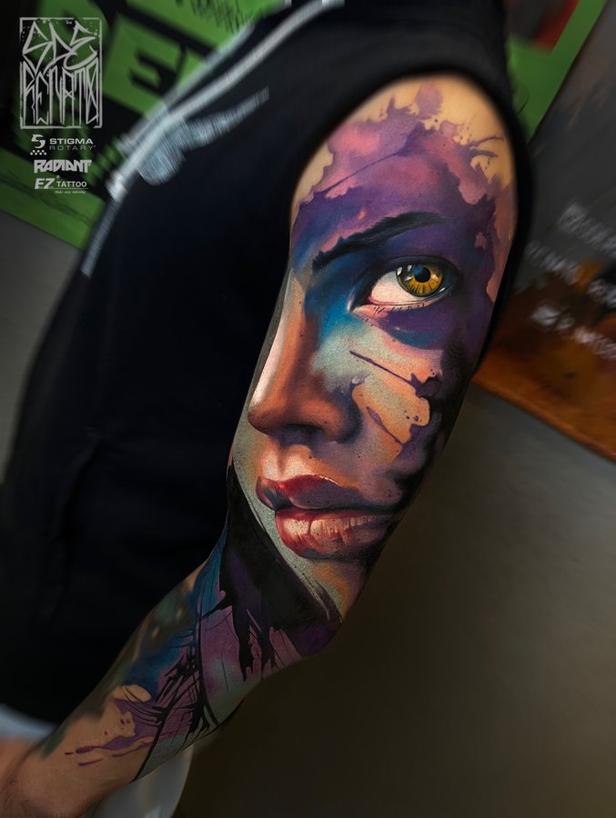 Instagram post by @sderenato.tattooartist for EZ Tattoo Supply. Caption reads: 3days on this project
done at....