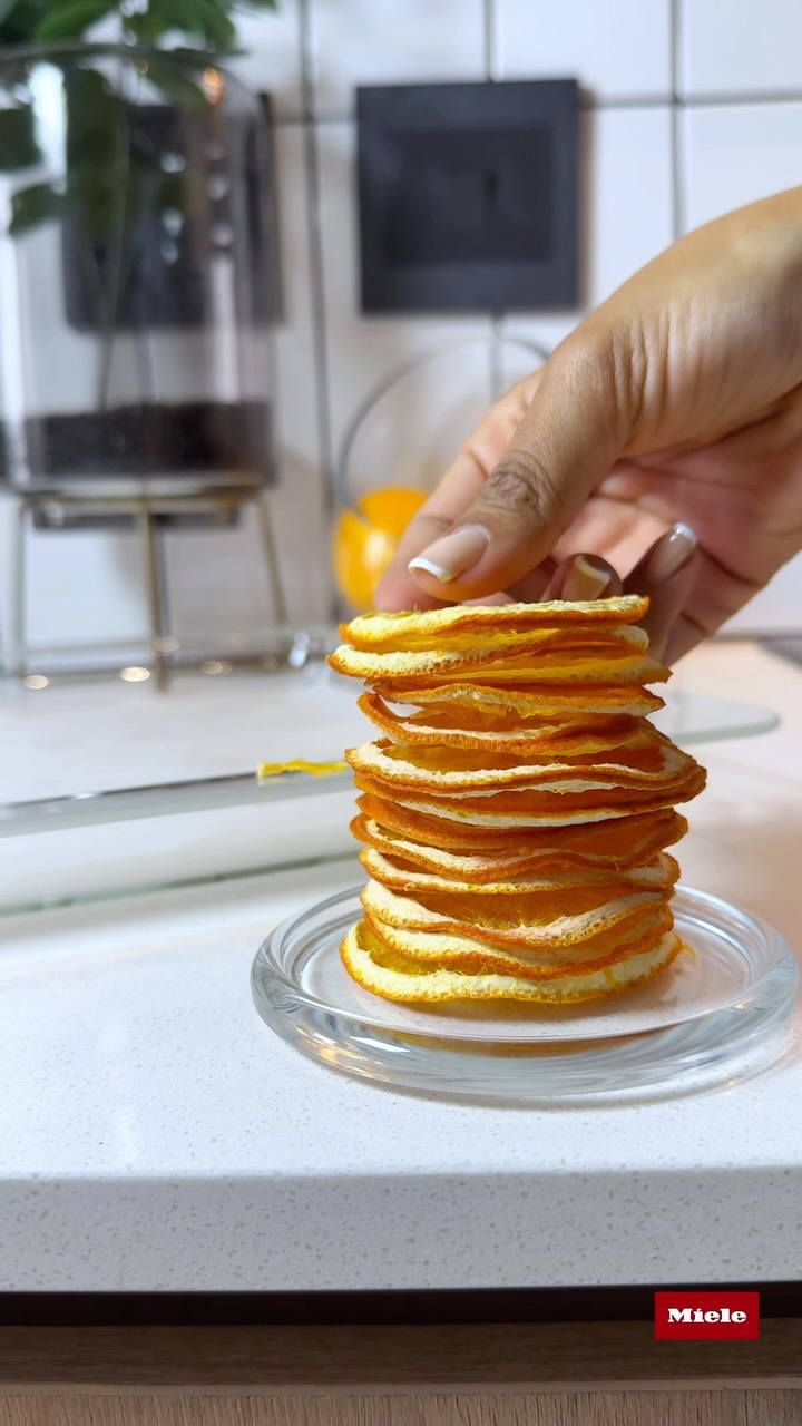 Instagram post by @tshego_chale for Miele. Caption reads: [...] I
dried leftover orange slices using the....