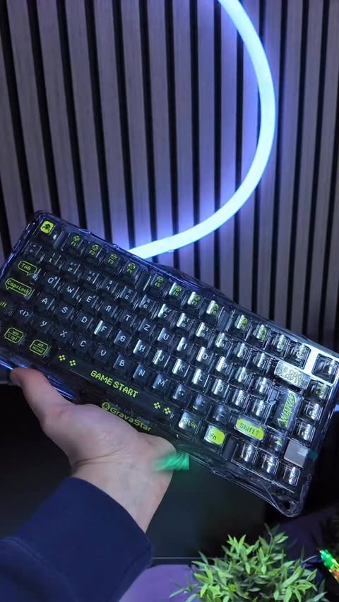 Instagram post by @edistechtalk for GravaStar. Caption reads: ⚡️Gravastar Mercury K1 Light QWERTZ for free!⚡️....