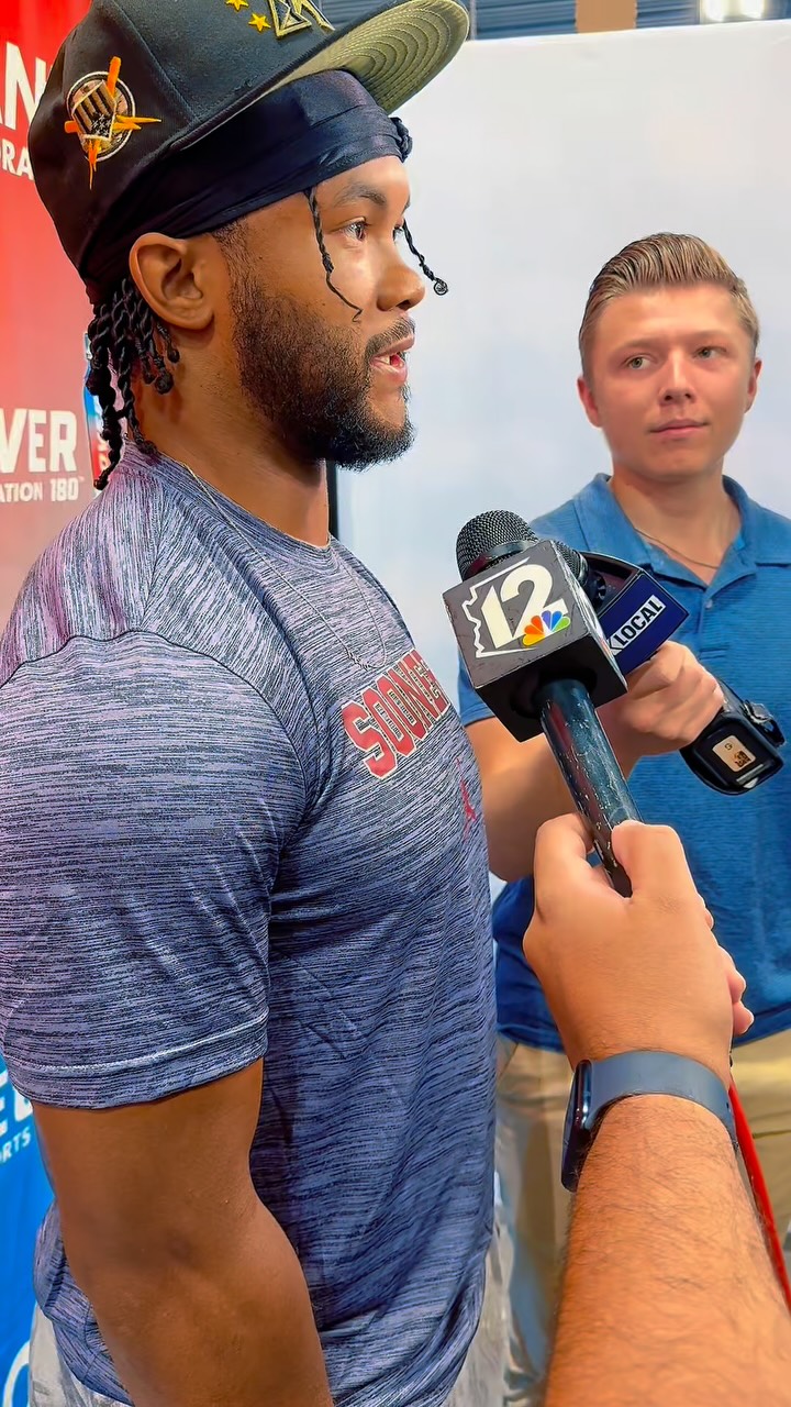 Instagram post by @mrazsports for DrinkRecover. Caption reads: Arizona Cardinals quarterback Kyler Murray....