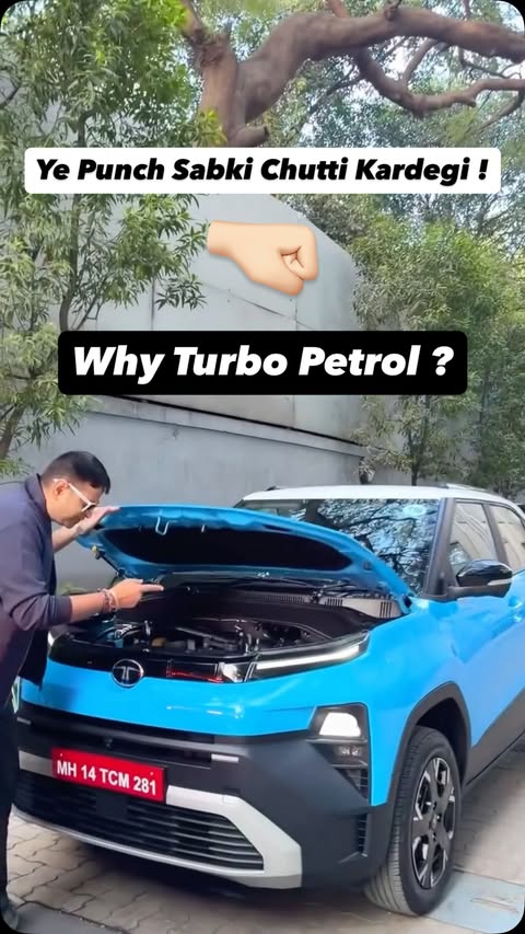 Instagram post by @autotubeindia for Tata Motors. Caption reads: [...] #tatapunchfacelift #tatapunch #ad....