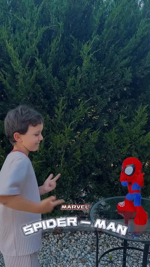 Instagram post by @busranurtolga for Hasbro. Caption reads: 🎄🕷️ Dance break with Spidey!
Ahlas found his new....