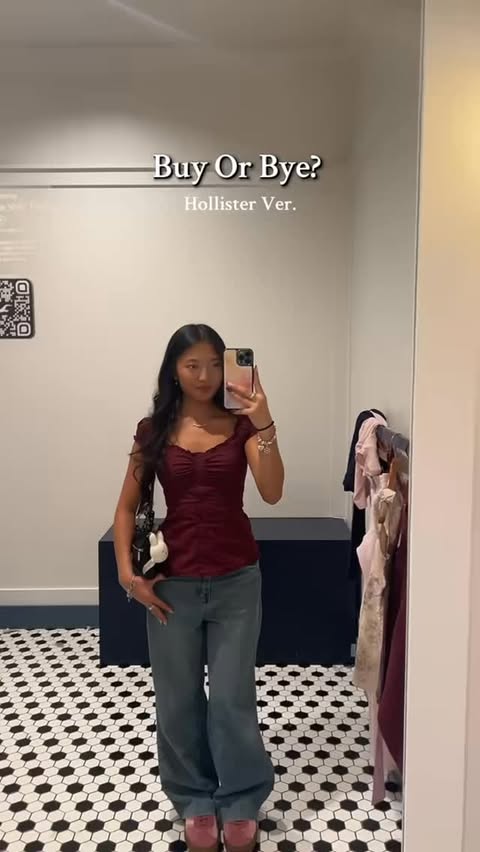 Instagram post by @thati.ly for hollister. Caption reads: [...] Bye except I bought everything 🙂‍↕️....