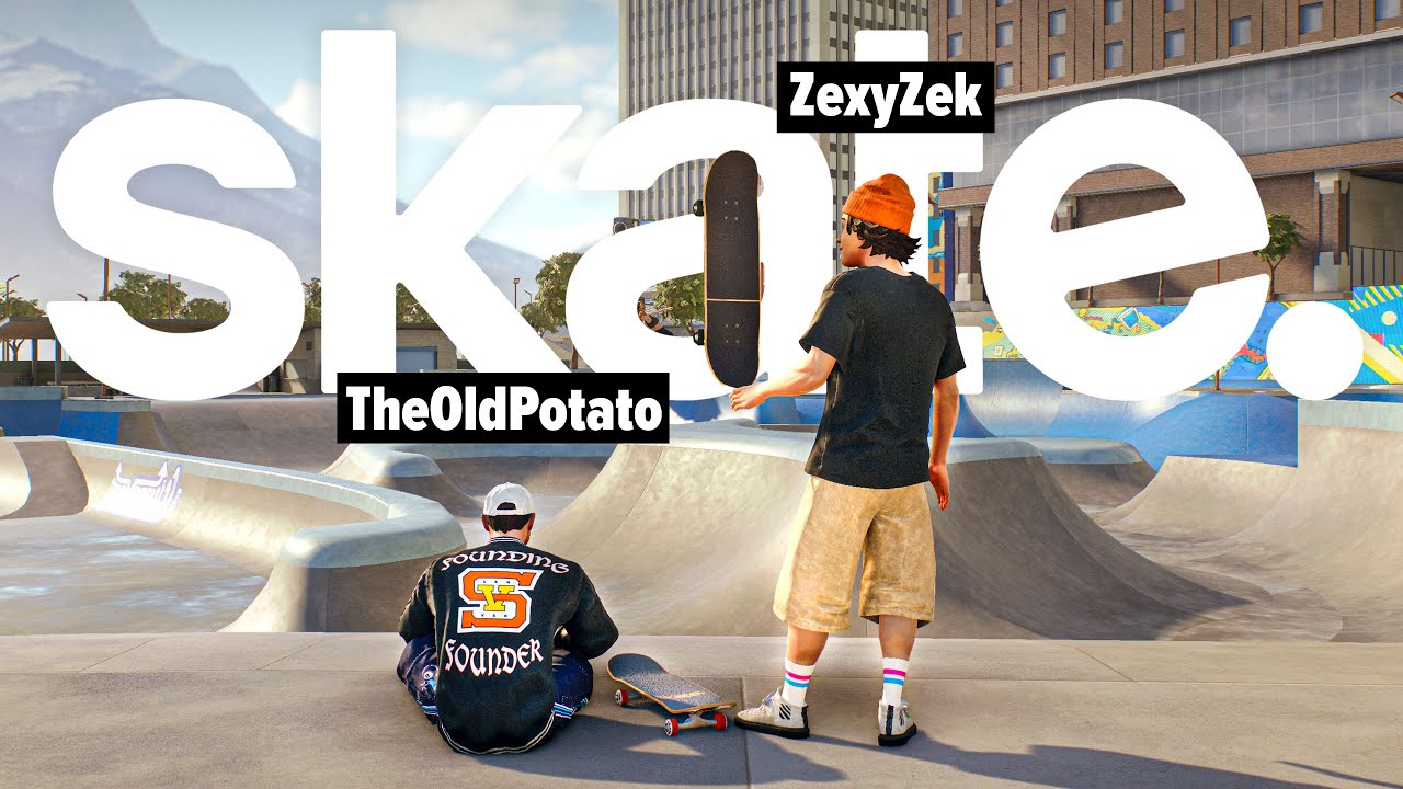 YouTube post by @TheOldPotato for G FUEL. Caption reads: I Challenged ZexyZek To A GAME OF SKATE.