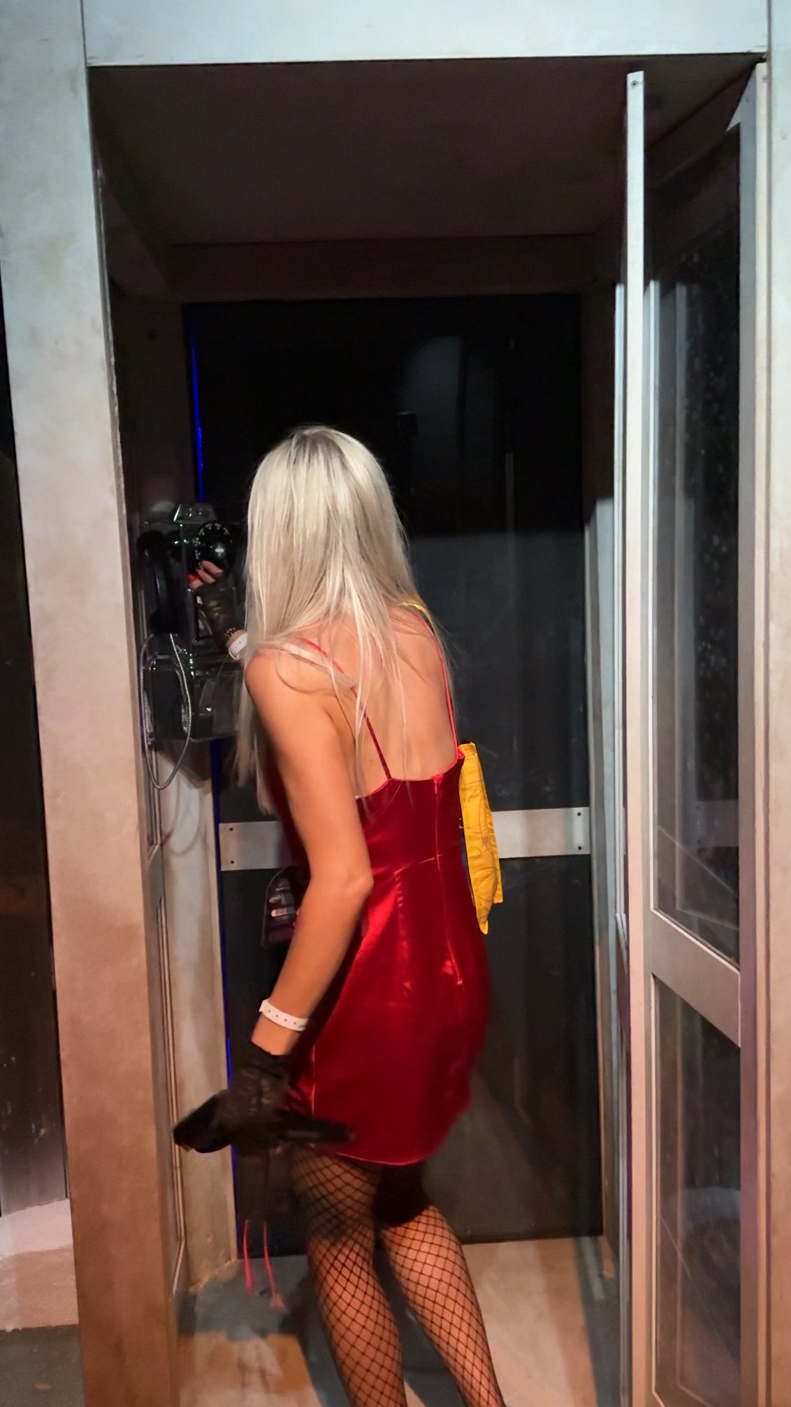 Instagram post by @charlotte_elizabethbrown for Halloween Horror Nights. Caption reads: If the black phone rings… maybe don’t pick up....