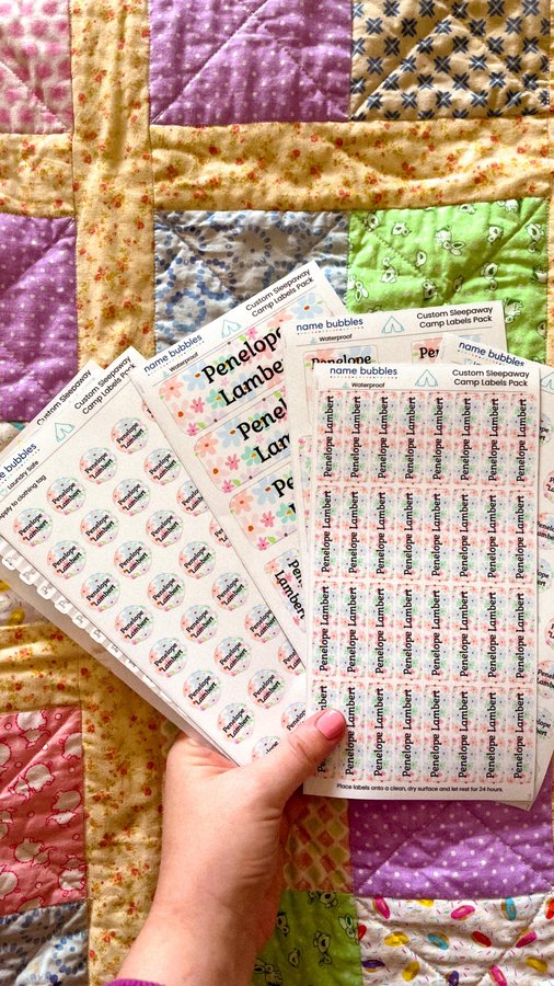 Instagram post by @angielambert15 for Name Bubbles. Caption reads: Who’s ready for camp season?! We are now, thanks....