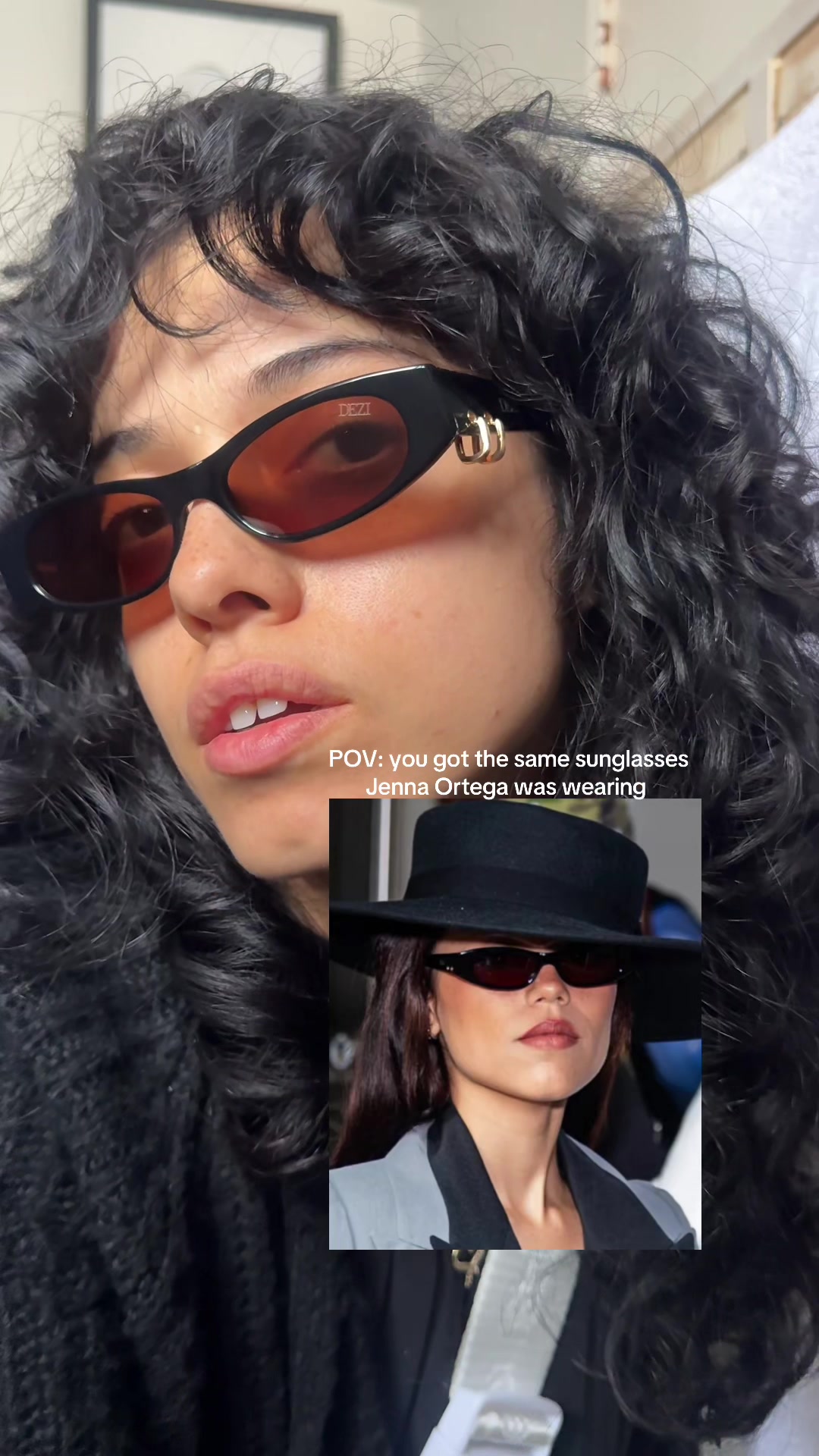 TikTok post by @yadeemua for DEZI. Caption reads: Okay I love these! My new obsession! @DEZI EYEWEAR....