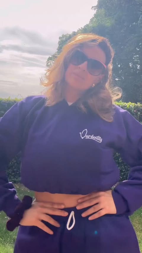 Instagram post by @misschanteller for Sintillate Talent. Caption reads: [...] cropped hoodie & shorts set....