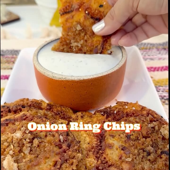 Instagram post by @presleyspantry for Real California Milk. Caption reads: Have you tried the viral Onion Ring Chips yet?
I....