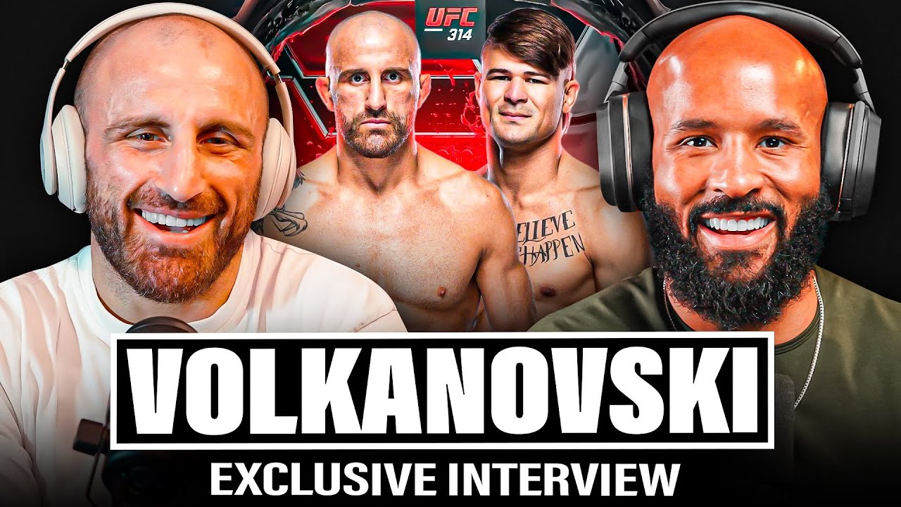 YouTube post by @Mighty15x for HexClad. Caption reads: ALEX VOLKANOVSKI on TOPURIA vs ISLAM, DIEGO LOPES....
