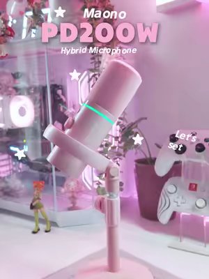 TikTok post by @caikesplays for Maono. Caption reads: [...] setup ✨(˶ᵔ ᵕ ᵔ˶) I’ve been putting the Maono....