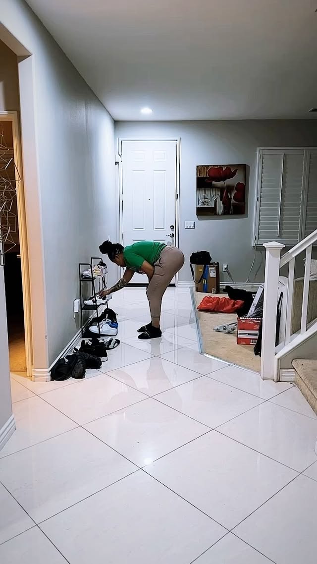 Instagram post by @latrice.kristine for The Shade Room. Caption reads: When you cleaning up and putting stuff together....