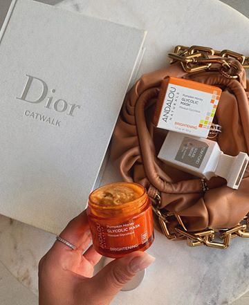 Instagram post by @coco_mek for Andalou Naturals. Caption reads: [...] literally makes you tingle. The....