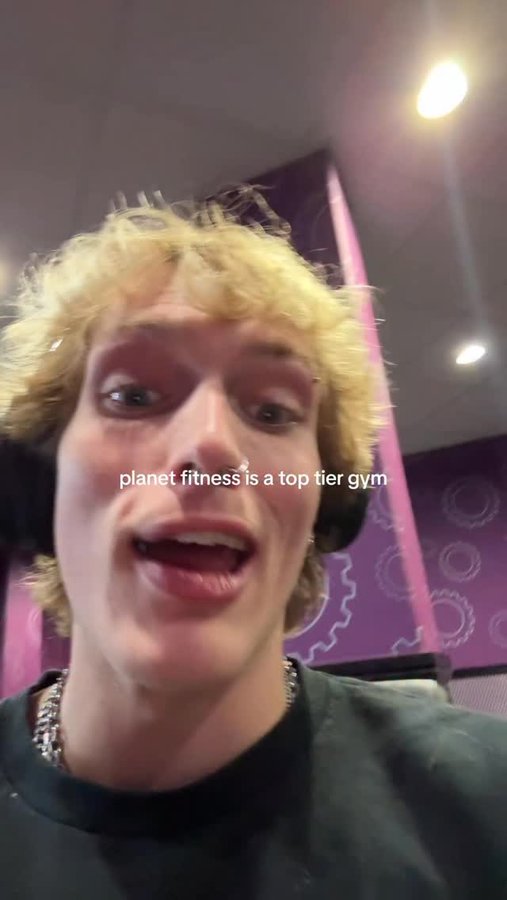 Instagram post by @largebaj for Planet Fitness. Caption reads: 😭😭😭 @planetfitness.