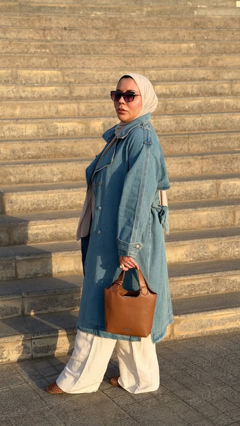Instagram post by @with_doaa1 for DAZY FASHION. Caption reads: Modest Casual look for the day , What do you think....