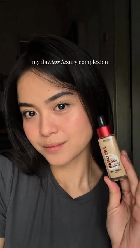 Instagram post by @melindaaprnn for L'Oréal Indonesia. Caption reads: best serum tint! 🤍 #serumtintloreal....