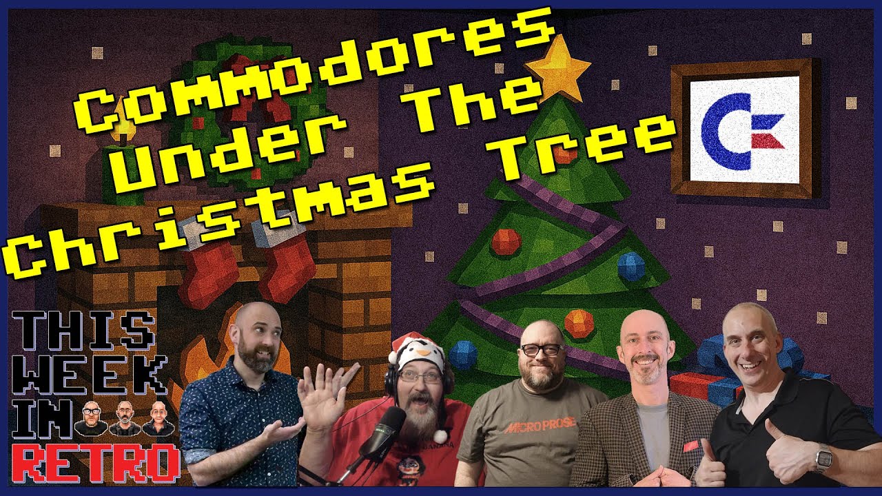 YouTube post by @ThisWeekinRetro for Podbean. Caption reads: Commodores Under the Christmas Tree - This Week In....