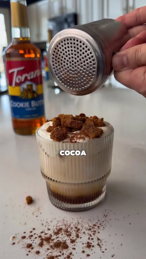 Instagram post by @created2coffee for Torani. Caption reads: [...] powdered sugar Pinch of salt @torani Cookie....