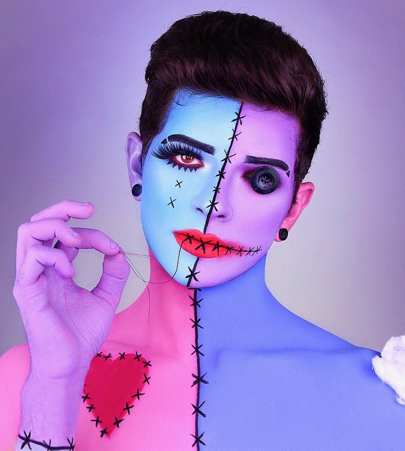 Instagram post by @kevinrupard for Snazaroo. Caption reads: Made with love. 💖🧵
Created this look using....