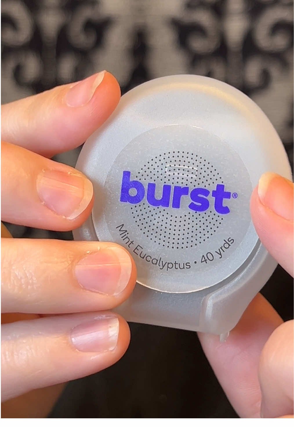 TikTok post by @lyssntoyourheart for Burst Oral Care. Caption reads: [...] clean in between your teeth. Try @BURST Oral....