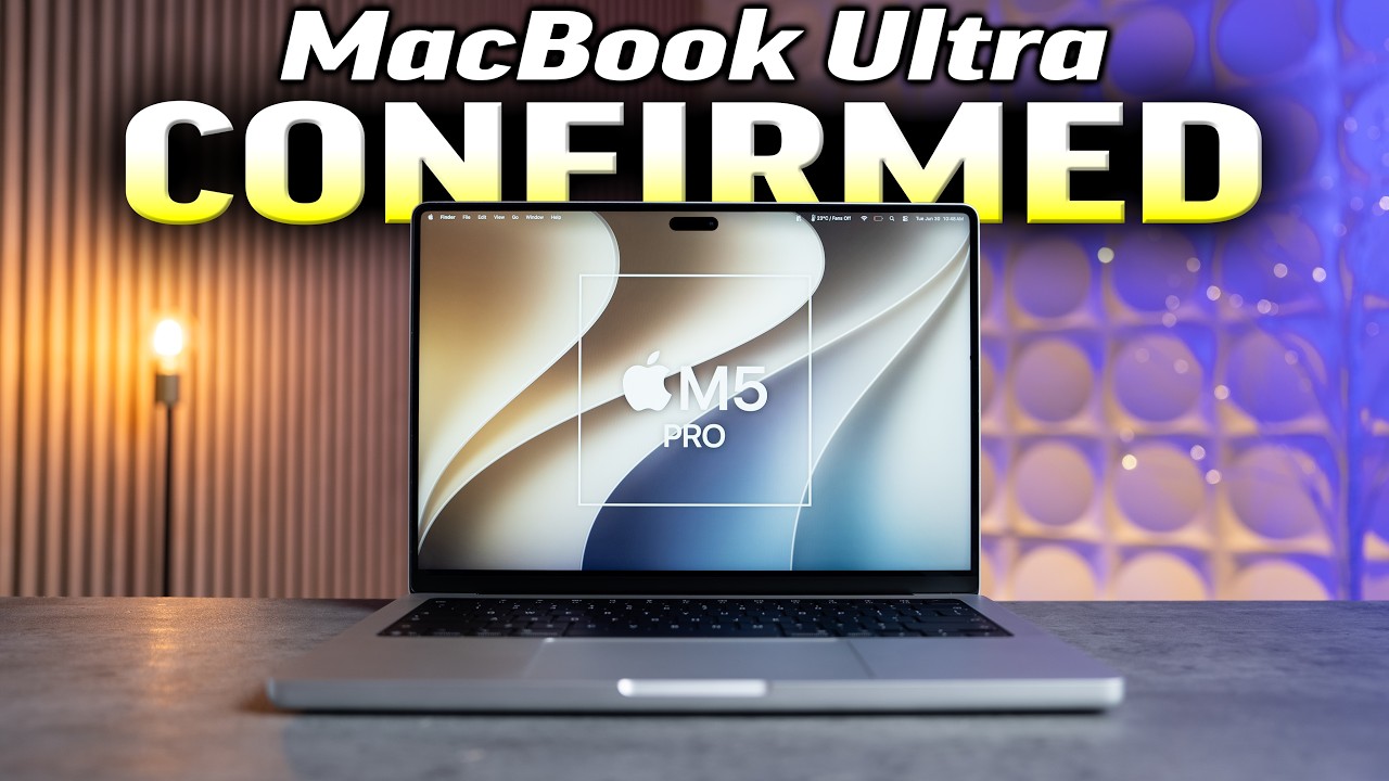 YouTube post by @MaxTechOfficial for B&H EDU Advantage. Caption reads: MacBook Ultra is INSANE - 7 Features CONFIRMED!.