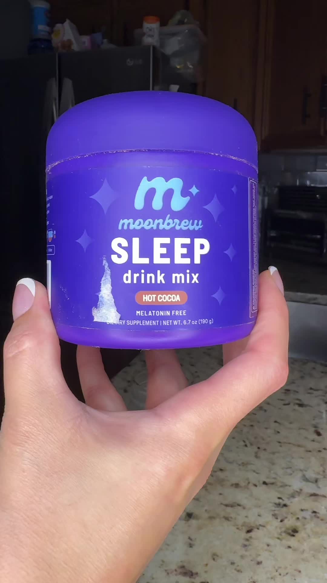 TikTok post by @marcimc17 for MoonBrew. Caption reads: @MoonBrew - this is my mom drink at night! After....