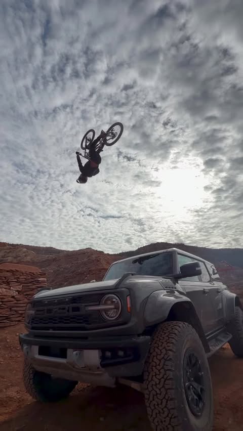 Instagram post by @tylermccaul for Ford Bronco. Caption reads: #TeamBronco_Ambassador Drive it, park it, jump....