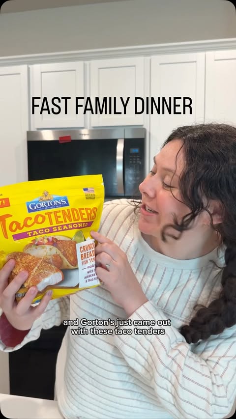 Instagram post by @haileyosbrne for Gorton's. Caption reads: [...] The kids LOVED these Taco Tenders from....