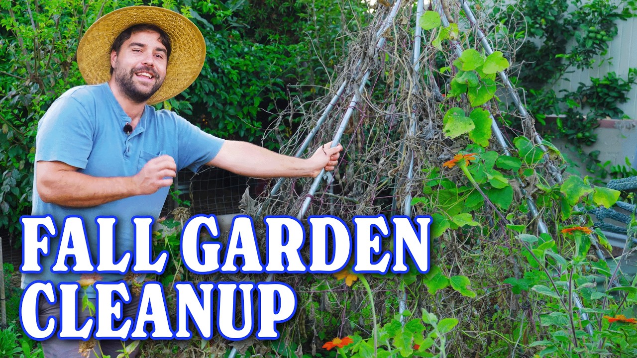 YouTube post by @jacquesinthegarden for Epic Gardening. Caption reads: Cleaning Up My Summer Garden "Leftovers".