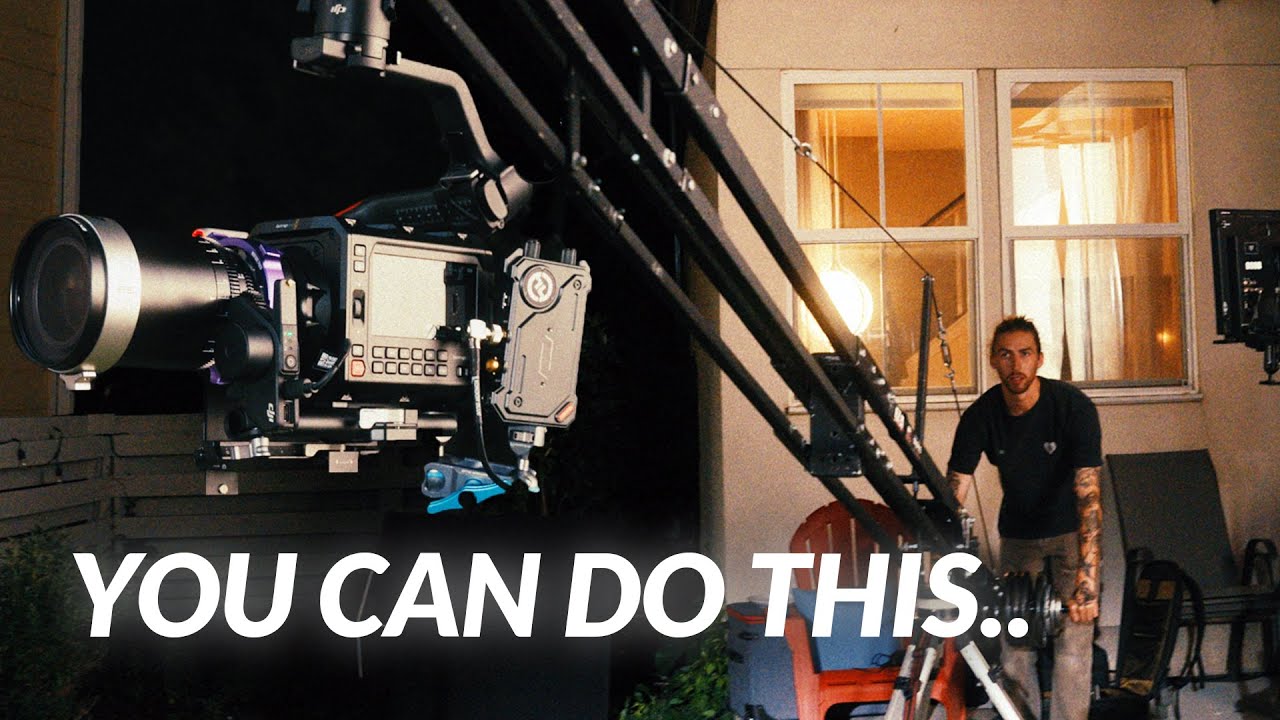 YouTube post by @BradyBessette for Kondor Blue. Caption reads: Hollywood Camera Moves On Indie Budgets - DJI RS4....