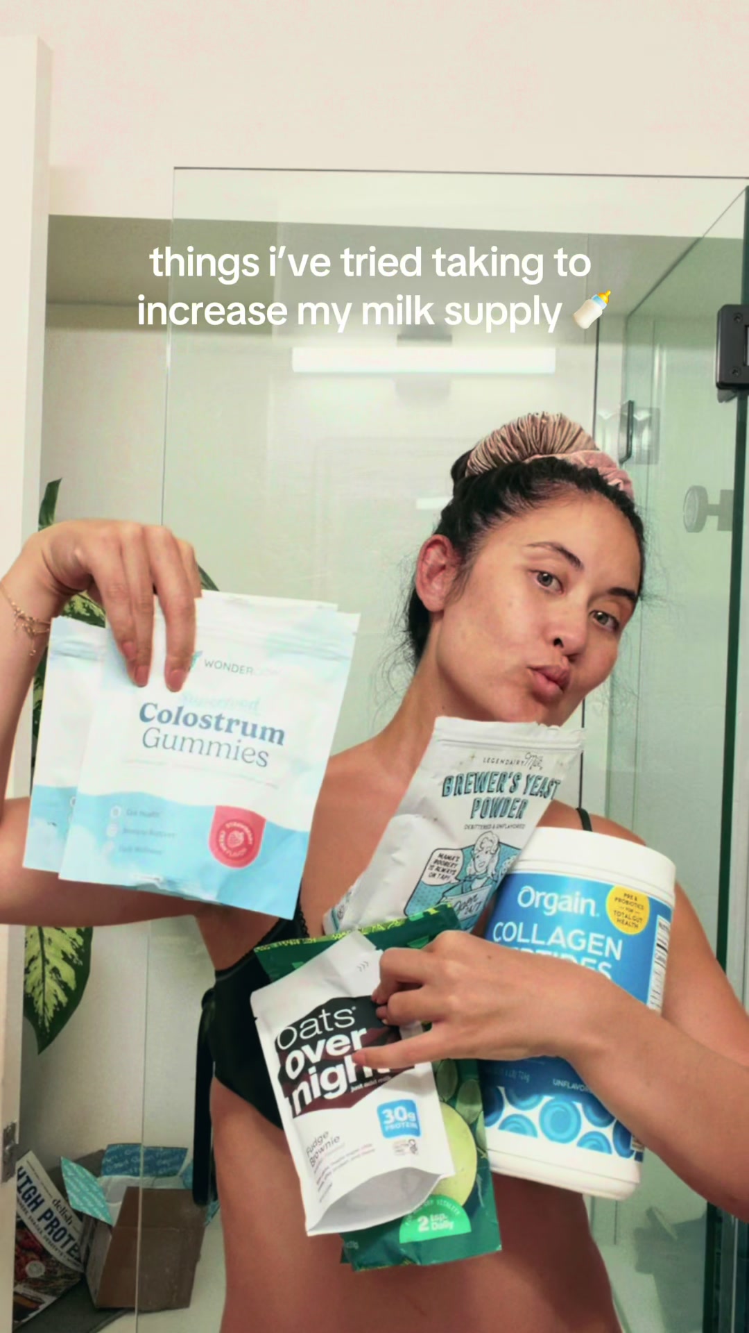 TikTok post by @nicoleisoncapstaff for BOOBIE* Superfoods. Caption reads: The problem is when you do multiple things at the....