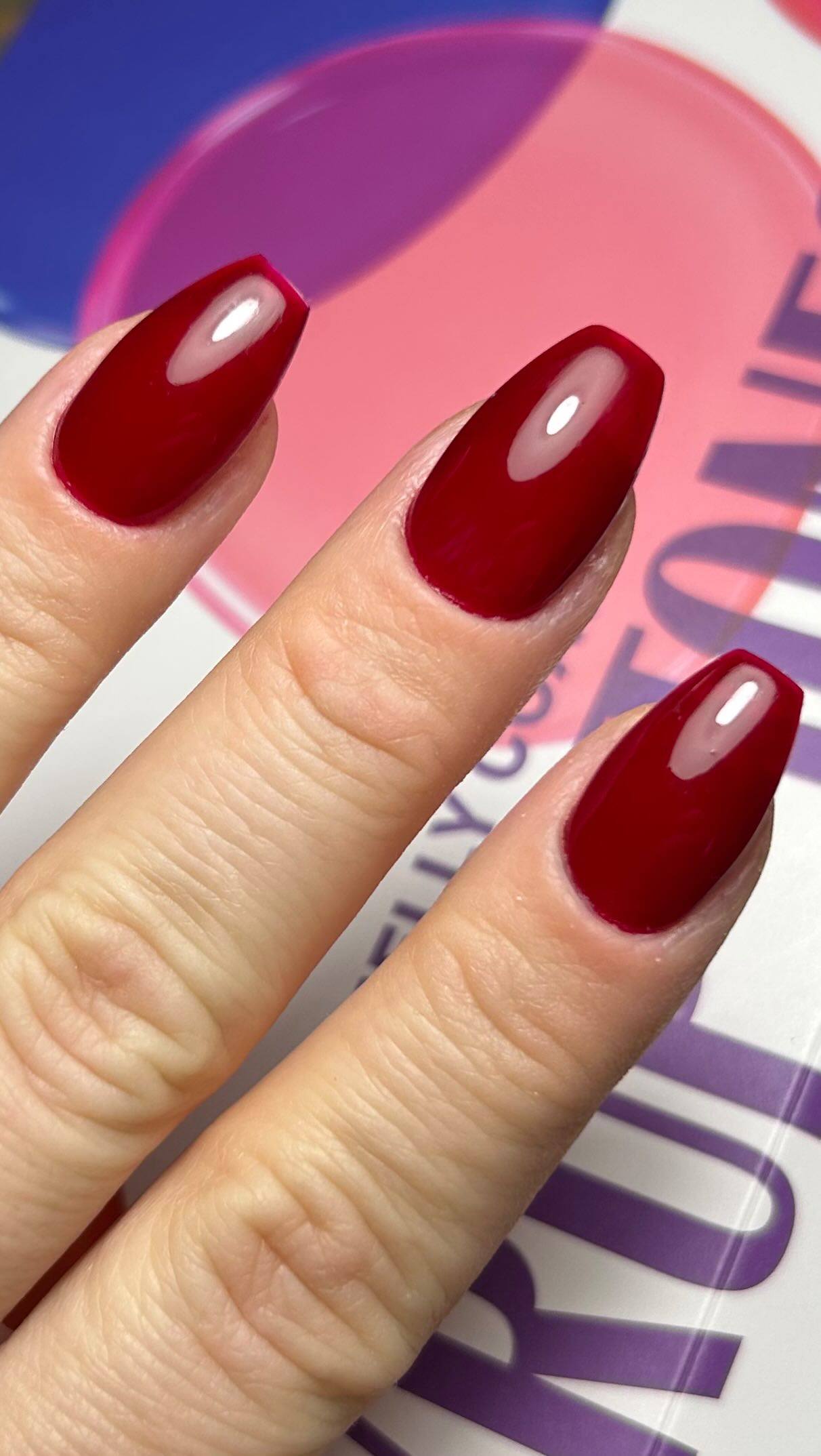 Instagram post by @maaikes_nail_boutique for Pink Gellac. Caption reads: ♥️ Ruby Gloss ♥️.