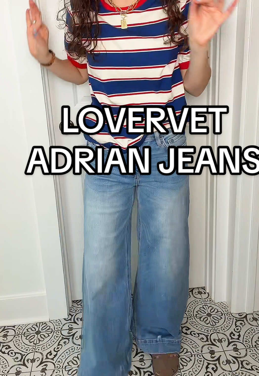 TikTok post by @sahm.of.boys for Ava Lane Boutique. Caption reads: [...] #highwaistjeans #tallgirlfashion @Ava Lane....