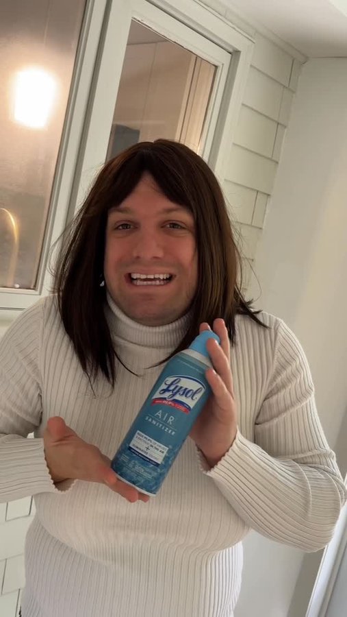 Instagram post by @zachariahporter for Lysol. Caption reads: #ad Her husband loves the lawn, and mama loves her....